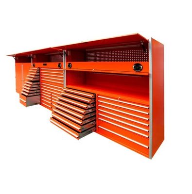 Großmetall-Performax-Werkzeugschränke mit Rädern, maßgeschneiderter Stütze und Aluminiumgriffe