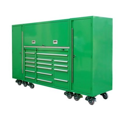 Schwarze 72 Zoll Werkzeugkiste Edelstahl Rollschrank für Garage Organisation