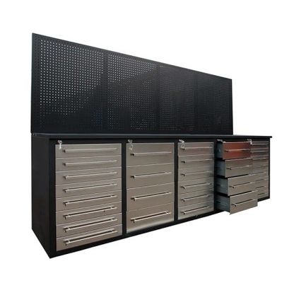 Werkzeuge für den Garagenladen 96 Zoll US-amerikanische allgemeine Werkzeugbox mit Rollen und mehreren Schubladen Optional