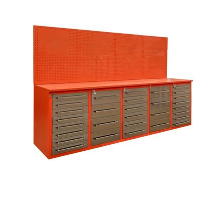 Werkzeuge für den Garagenladen 96 Zoll US-amerikanische allgemeine Werkzeugbox mit Rollen und mehreren Schubladen Optional
