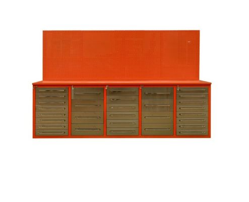 Werkzeuge für den Garagenladen 96 Zoll US-amerikanische allgemeine Werkzeugbox mit Rollen und mehreren Schubladen Optional