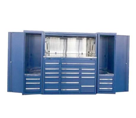 Stahlwerkzeugschrank mit Hutch Modular Garage Werkzeugkiste und Schließfächer in maßgeschneiderten