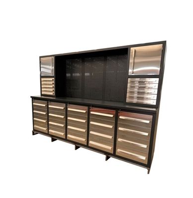 Professionelle Schwerlastarbeitsbank mit Schrank und Edelstahl Garage