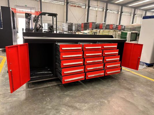 15-Schubladen kaltgewalztes Werkzeugschrank aus Stahl für die Organisation von Werkstätten in der Autowerkstatt