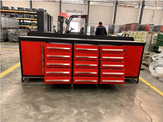 Werkplatz für die Garage Metallwerkzeugschrank Lagerung Kaltgewalzte Stahlarbeitsbank für die Garage