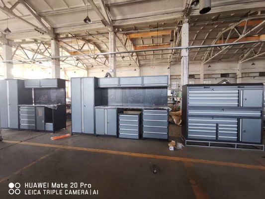 Silber Garage Metallwerkzeugbox 2 Türen Hochschrank für Schwerlast-Stahl-Rollwerkzeugschrank