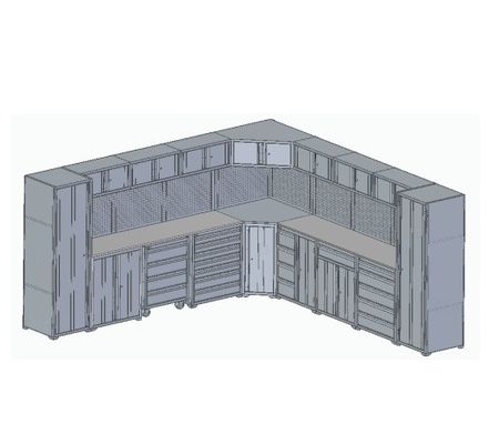 Werkstatt Garage Werkzeugbox Set mit Werkzeugschrank und Arbeitsbank
