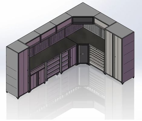 Werkstatt Garage Werkzeugbox Set mit Werkzeugschrank und Arbeitsbank
