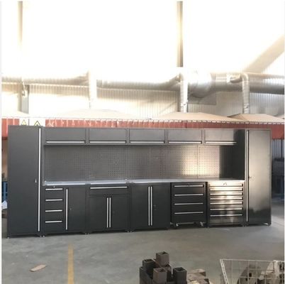 Werkstatt Garagen Schrank Schwarzer Rollwerkzeugkasten Metallschubladen Arbeitsbank für die Reparatur von Autos