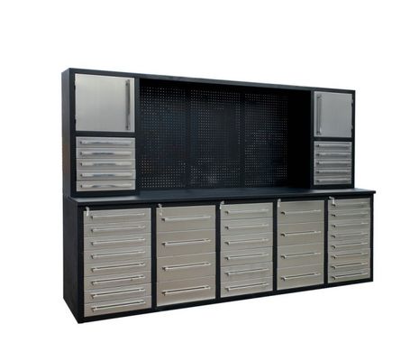 Schwerlastspeicher Garage Schrank mit Edelstahlgriffe und optionale Lagerung