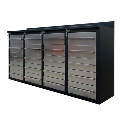 Kundenspezifische Unterstützung Kaltgewalzte Stahlwerkzeugschrank Werkstatt Rot Schwarz Modularbeitsbank