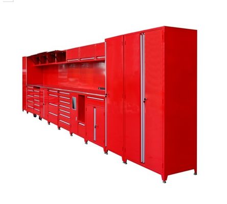 Garagenwerkzeugschrank aus Pulverbeschichtung aus Stahl mit Rädern und Edelstahlgriffe