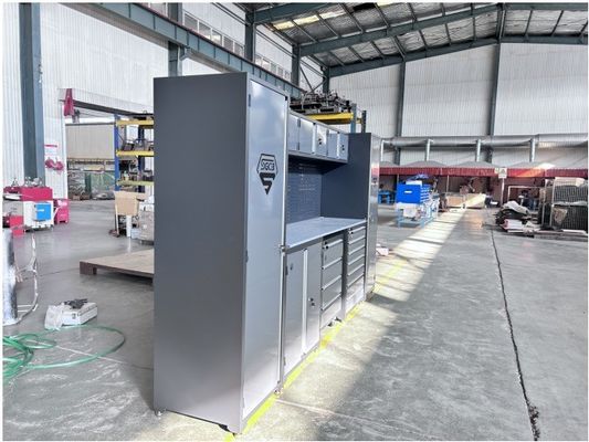 Stahlhaus Garagen Schränke System mit mechanischen Werkzeug-Speicherbox Set und Metallschrank