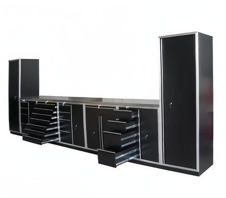 Modularer Garagen Schrank Arbeitsbank mit uns Allgemeine Werkzeugbox Zubehör und Werkzeugkiste