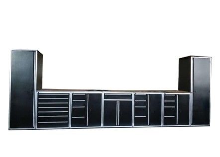 Modularer Garagen Schrank Arbeitsbank mit uns Allgemeine Werkzeugbox Zubehör und Werkzeugkiste
