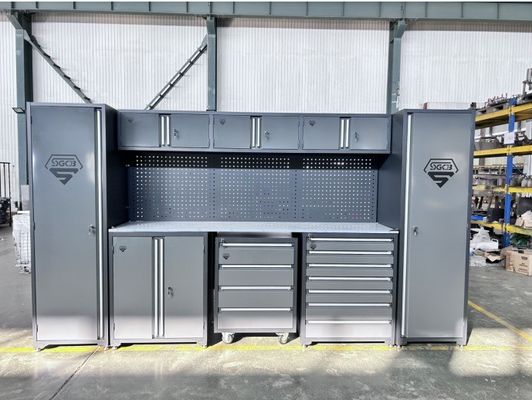Modularer Garagen Schrank Arbeitsbank mit uns Allgemeine Werkzeugbox Zubehör und Werkzeugkiste