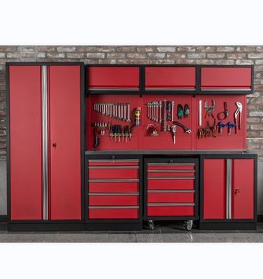 Werkstatt Garage Werkzeugschrank Arbeitsplatz mit Rädern und kaltgewalztem Stahl