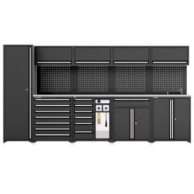 Werkstatt Garage Werkzeugschrank Arbeitsplatz mit Rädern und kaltgewalztem Stahl