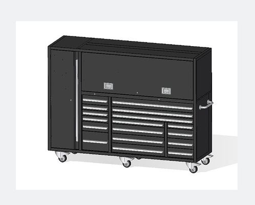 Speichern Sie Ihre Werkzeuge bequem mit diesem schwarz-rosa Rollen Metall-Toolbox Schrank