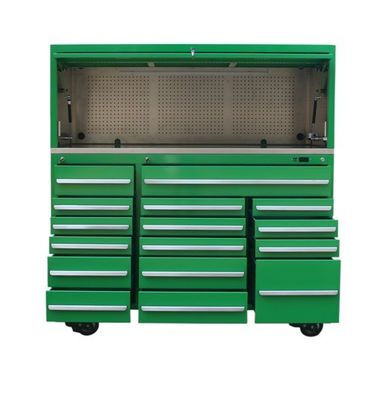 Pulverbeschichtung Stahl Portable 16 Schubladen Rollwerkzeugkiste mit Edelstahl Arbeitsplatte und Hutch